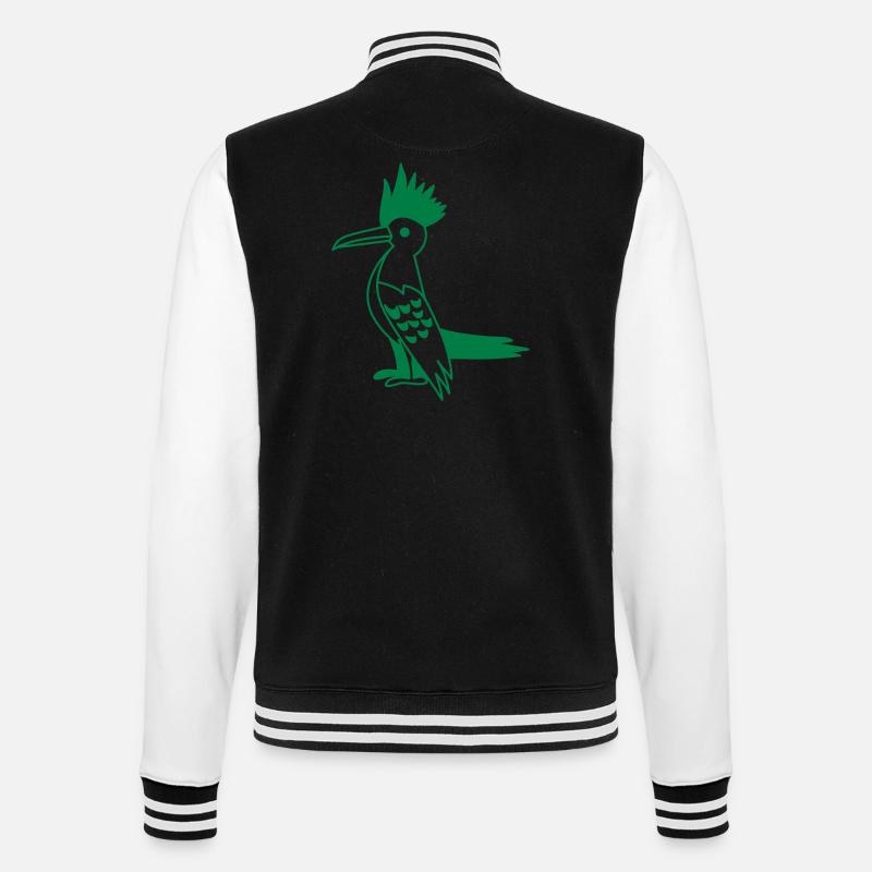 Tall woodpecker black and white - College Sweat Jacket - black/white