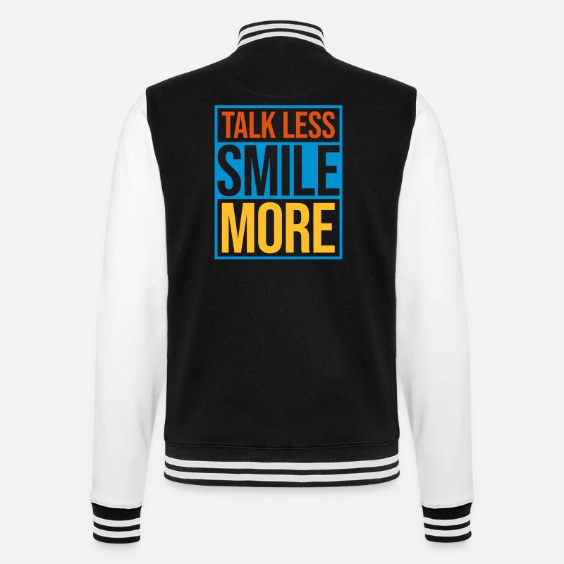 talk less smile more - College-Sweatjacke - Schwarz/Weiß
