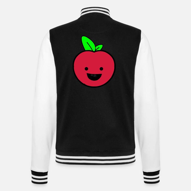 apple smile - College Sweat Jacket - black/white