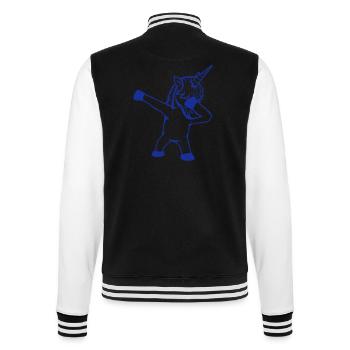 Unicorn Dabbing Dab Dance Party Pose Gesture Funny - College Sweat Jacket - black/white - Back - Marisol (170cm)