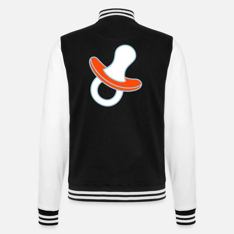 Schnuller dreifarbig - College-Sweatjacke - Schwarz/Weiß