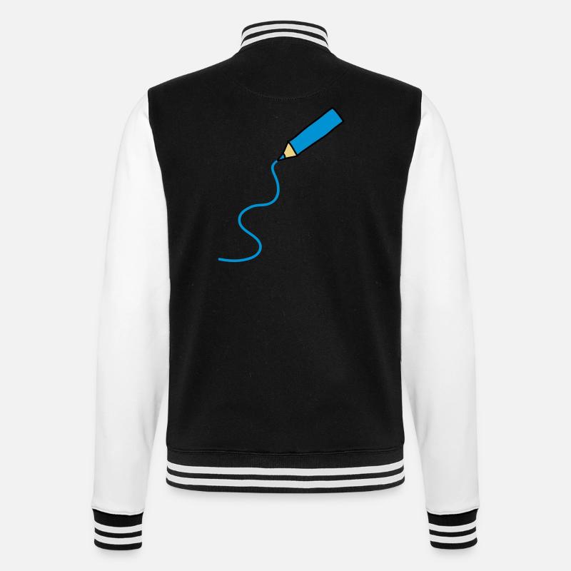 easy_drawing_3c - College Sweat Jacket - black/white