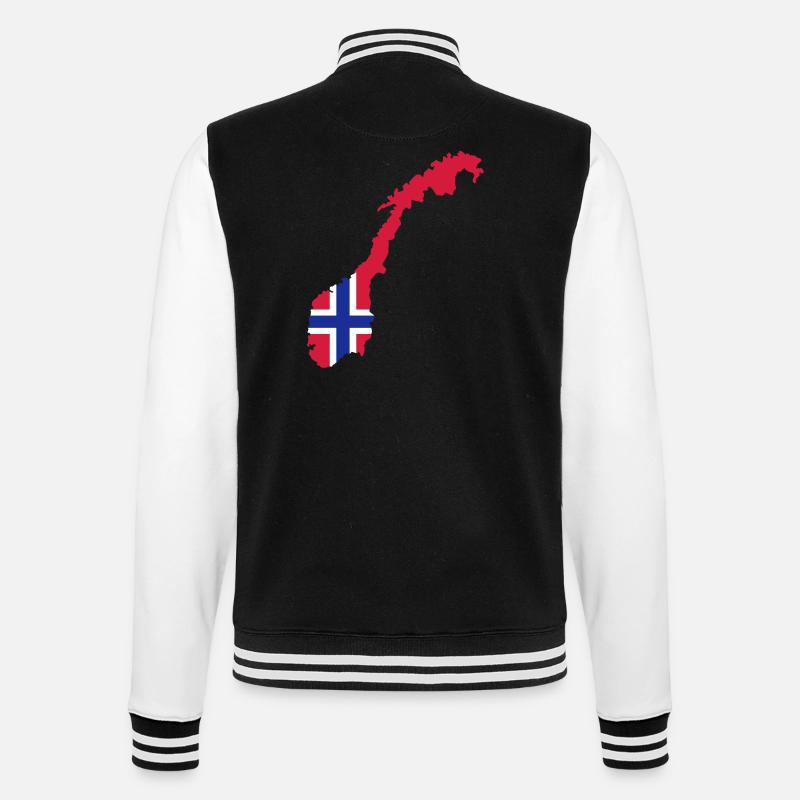 Norwegen - College-Sweatjacke - Schwarz/Weiß
