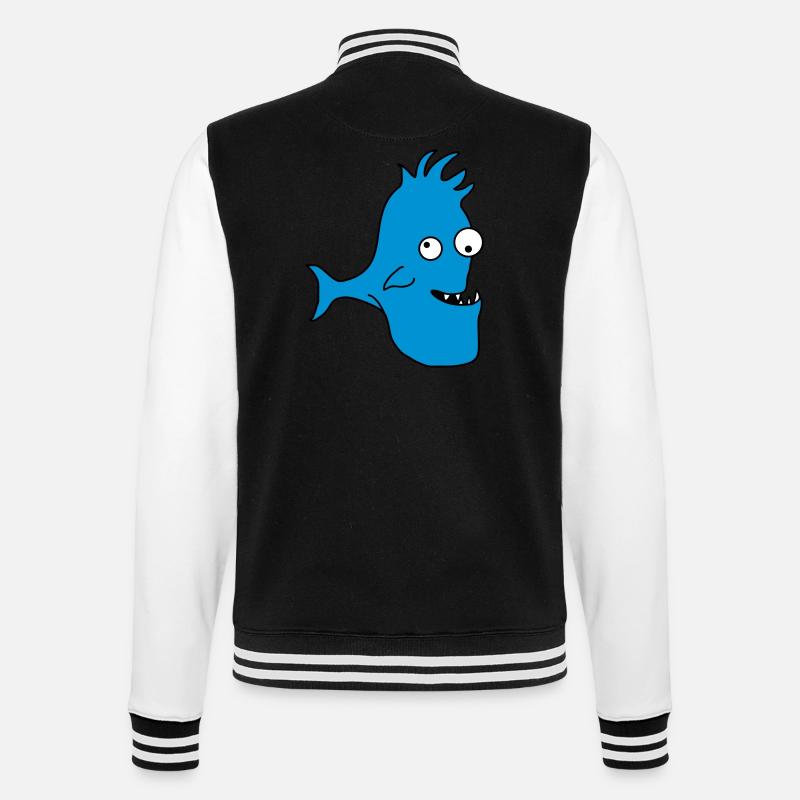 Stupid Crazy Comic Fish - Veste Teddy - noir/blanc
