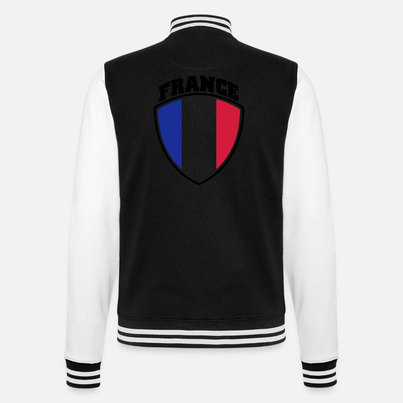 Frankreich - College-Sweatjacke - Schwarz/Weiß