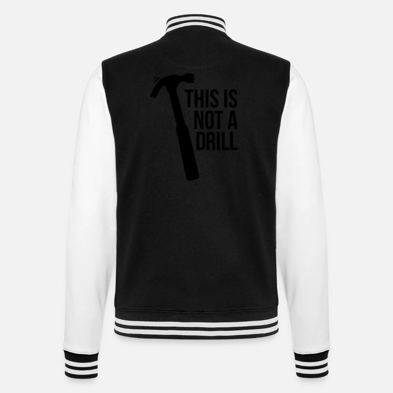 this is not a drill - College Sweat Jacket - black/white