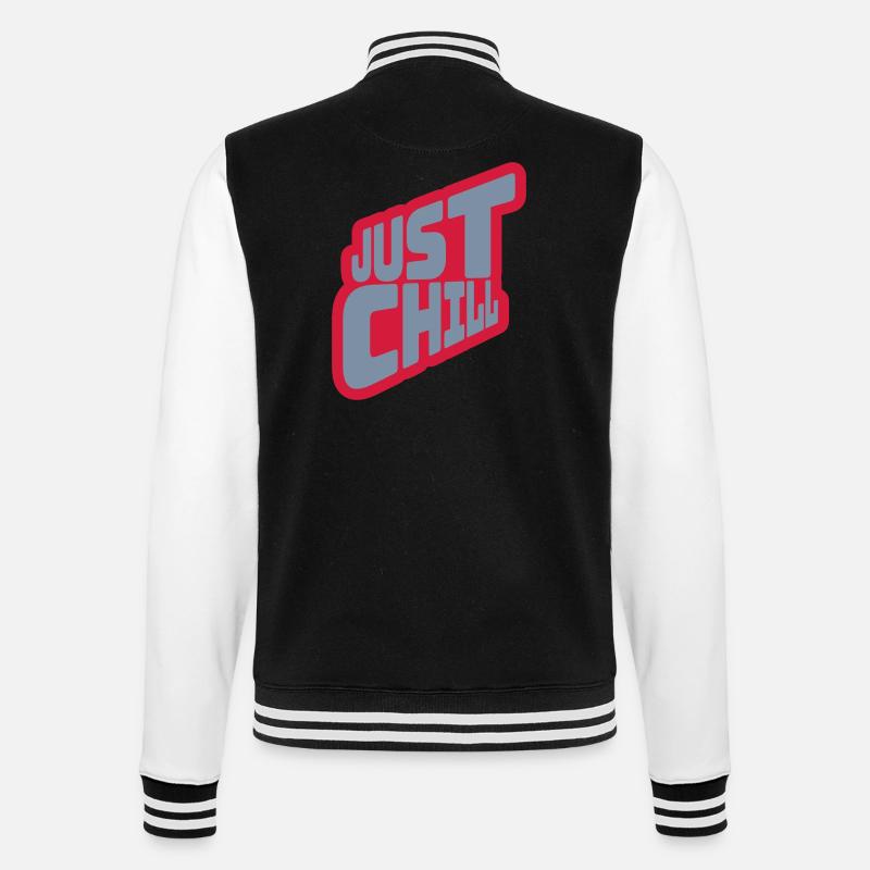 Just Chill Text Logo - Veste Teddy - noir/blanc