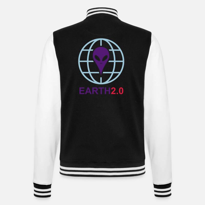 Earth 2.0 Alien Planet - College-Sweatjacke - Schwarz/Weiß
