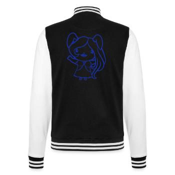 Bunny Girl Pretty Woman Bunny Waving Long Hair - College Sweat Jacket - black/white - Back - Marisol (170cm)