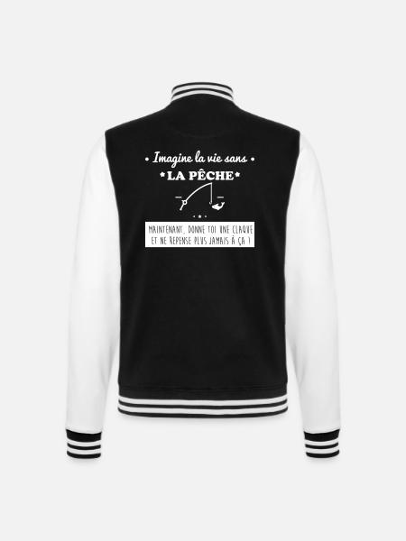 La pêche,pêcheur,pécheur - Veste Teddy - noir/blanc