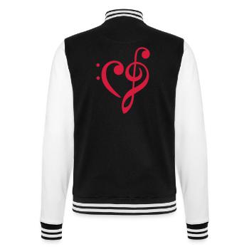 Notenschlüssel - College-Sweatjacke - Schwarz/Weiß - Hinten - Marisol (170cm)