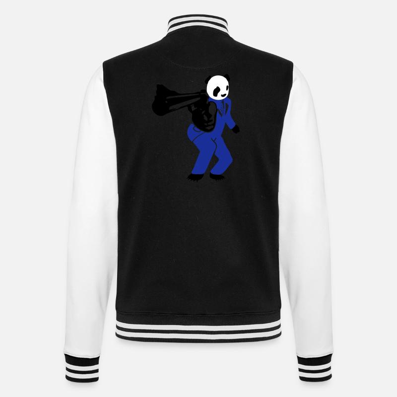 shooting panda 2 - College-Sweatjacke - Schwarz/Weiß