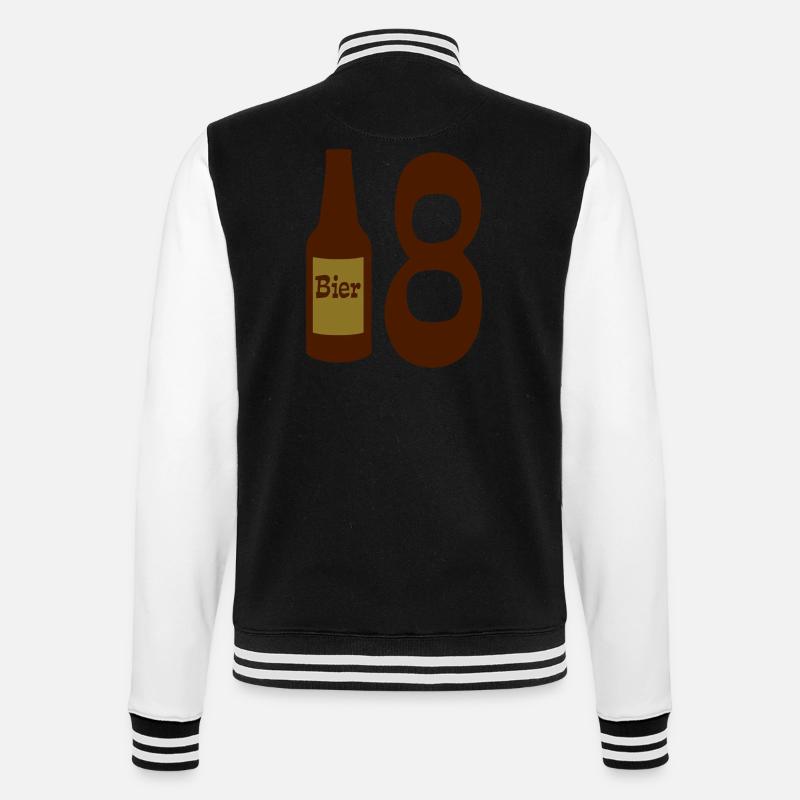 18 - College-Sweatjacke - Schwarz/Weiß