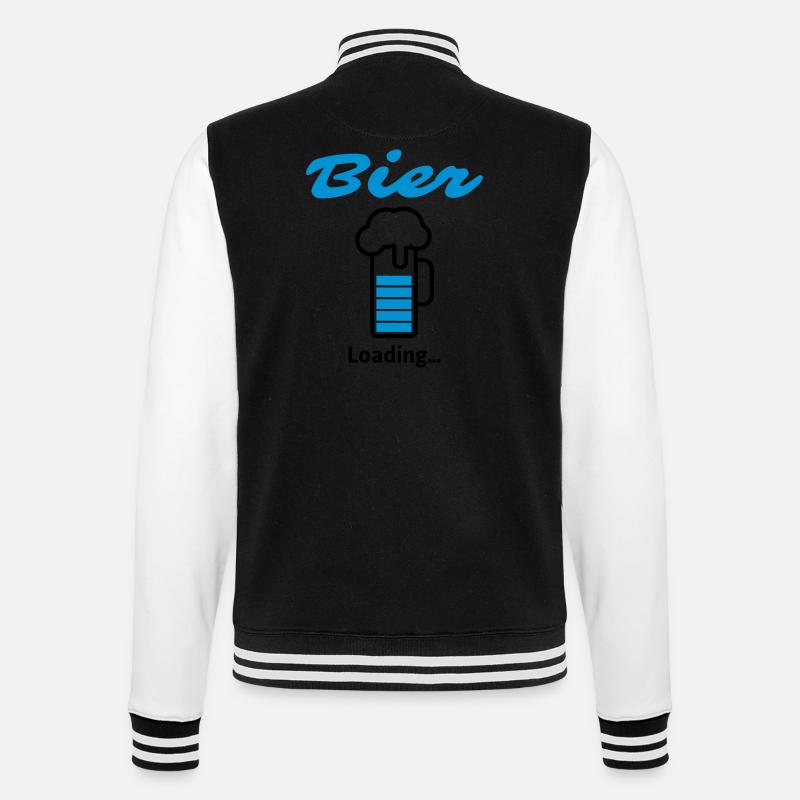 Bier Loading... - College-Sweatjacke - Schwarz/Weiß