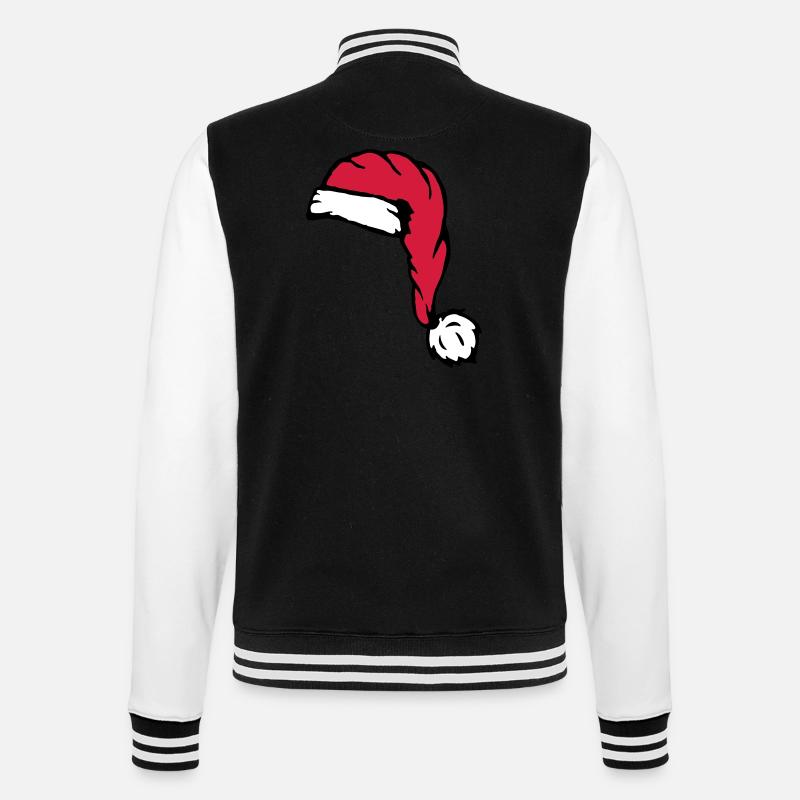 Nikolaus Weihnachtsmann Mütze - College-Sweatjacke - Schwarz/Weiß