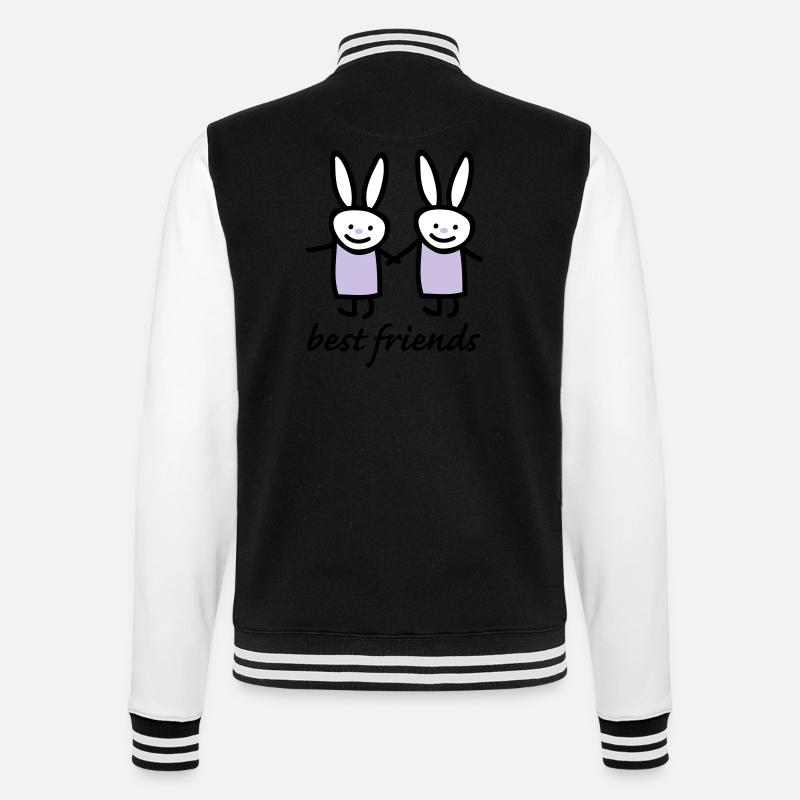 Beste Freunde Hasen - College-Sweatjacke - Schwarz/Weiß