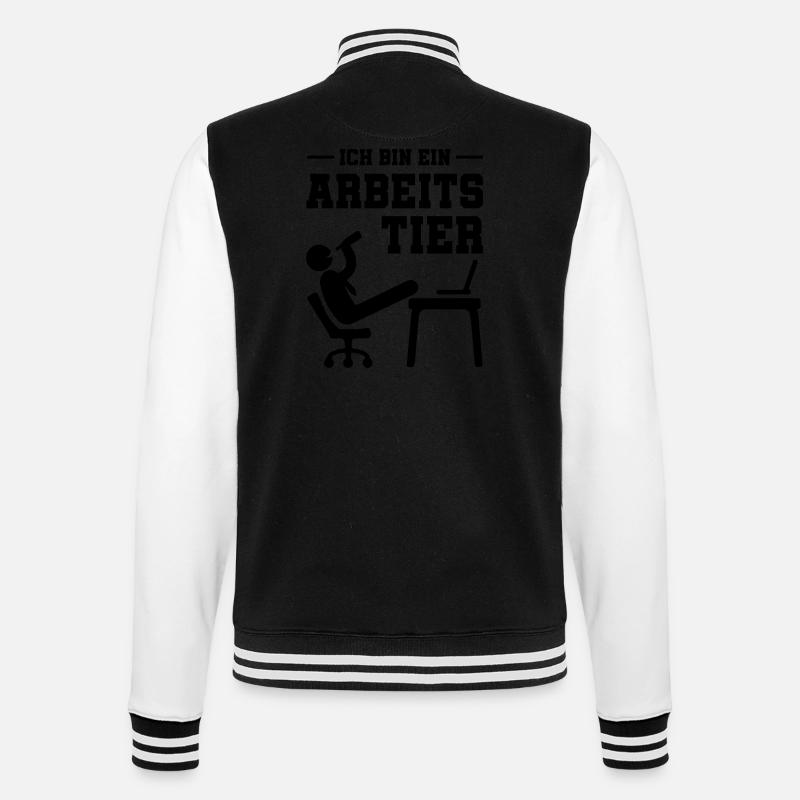 ich bin ein arbeitstier - College-Sweatjacke - Schwarz/Weiß
