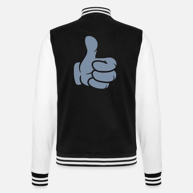 Hand thumbs up comic - College Sweat Jacket - black/white
