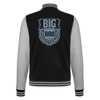 Logo Big Bro Banner - College Sweat Jacket - black/heather grey - Back - Marisol (170cm)