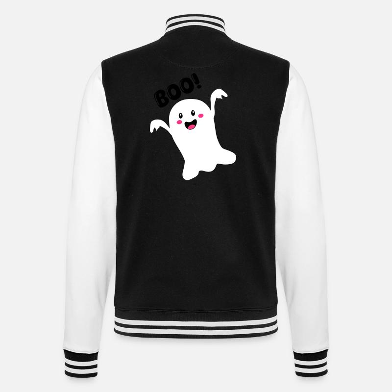 Ghost 01 - College Sweat Jacket - black/white