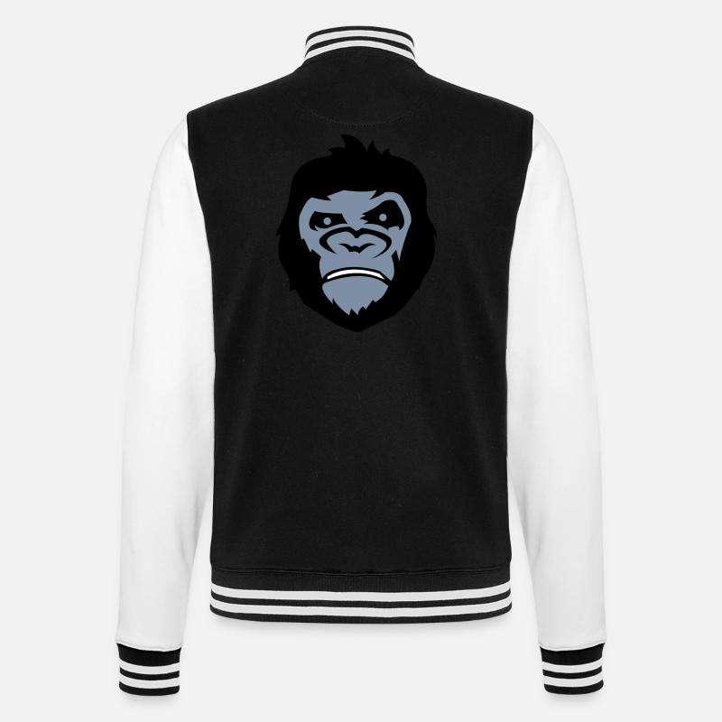 Gorilla Face - College Sweat Jacket - black/white