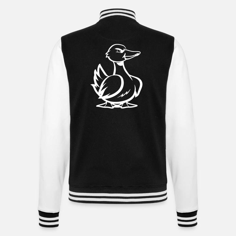 ente comic - College-Sweatjacke - Schwarz/Weiß