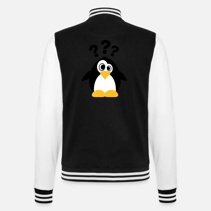 Dummer Pinguin - College-Sweatjacke - Schwarz/Weiß