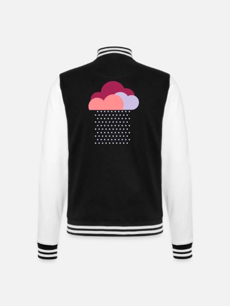 Lila Wolken, Wir lieben buntes Wetter! Regen Wolke - College-Sweatjacke - Schwarz/Weiß