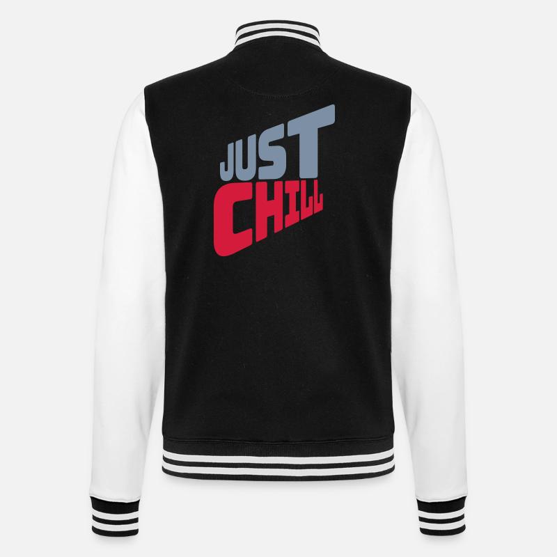 Just Chill Text Logo - College-Sweatjacke - Schwarz/Weiß