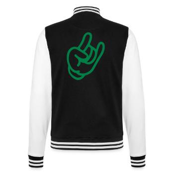 Rock Hand - College Sweat Jacket - black/white - Back - Marisol (170cm)