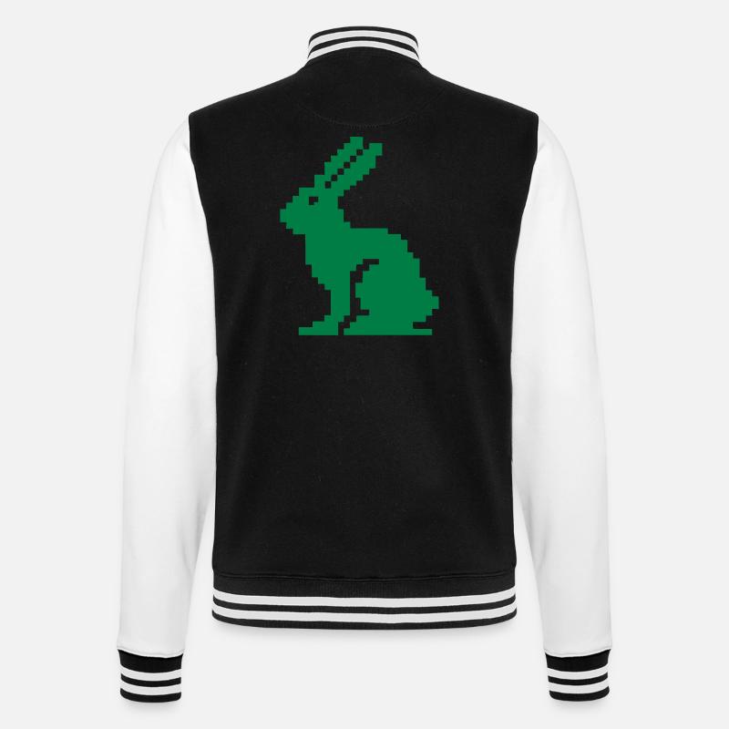 Bunny Pixel - College Sweat Jacket - black/white