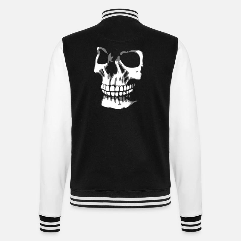 Skullface 3D left - College-Sweatjacke - Schwarz/Weiß
