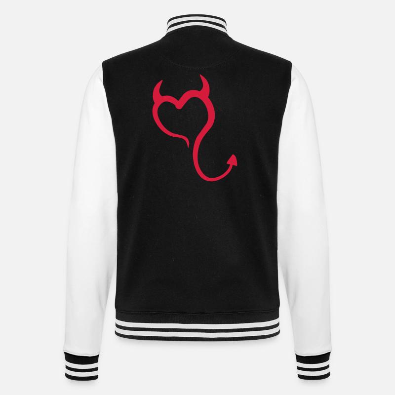 Little Devil 01 - College-Sweatjacke - Schwarz/Weiß
