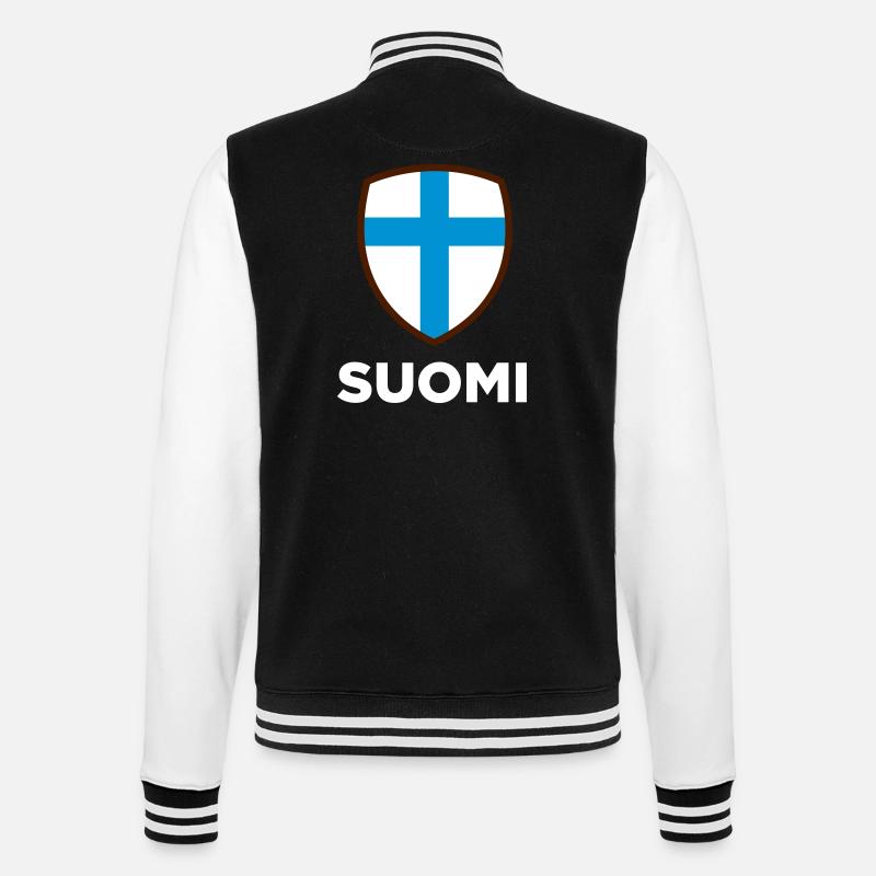 Drapeau national de la Finlande - Veste Teddy - noir/blanc