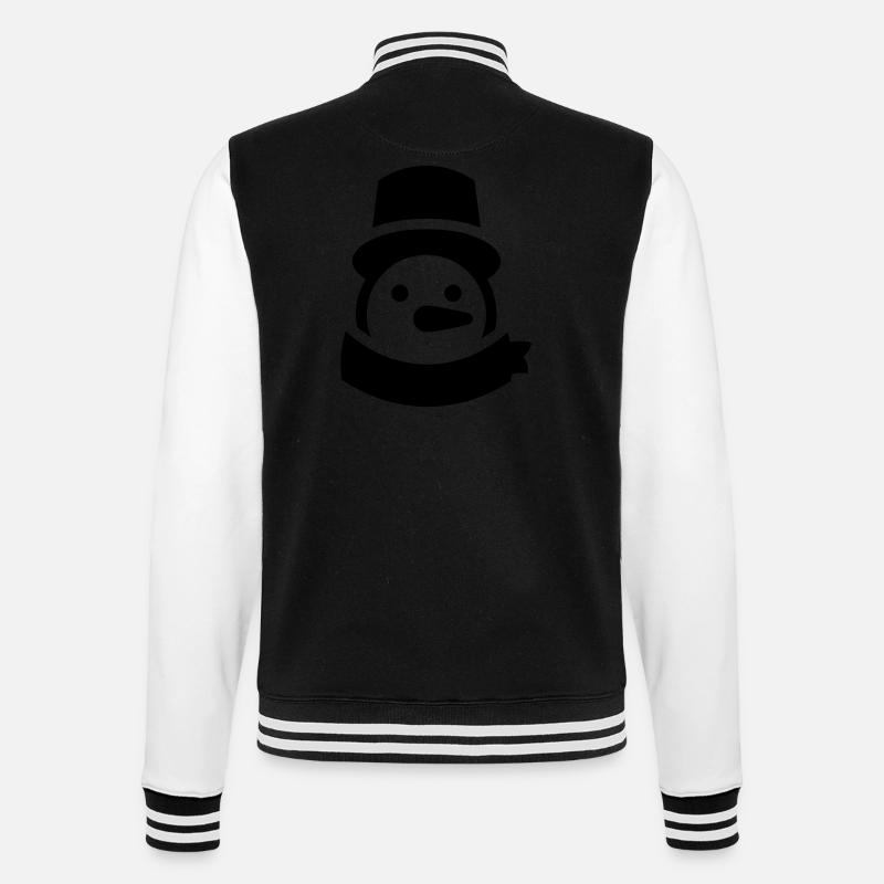 snowman head - College Sweat Jacket - black/white