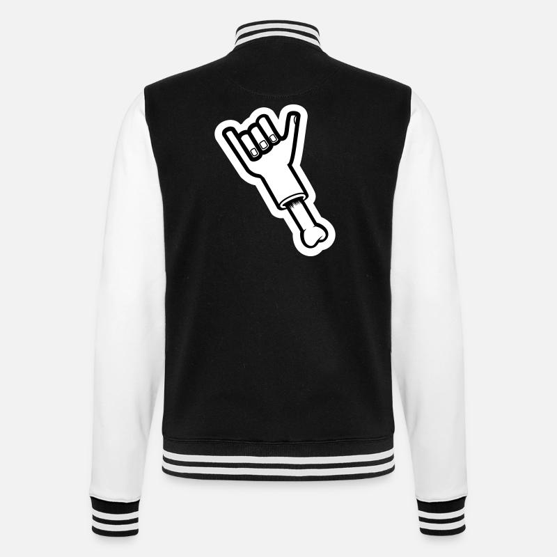 Bone - College-Sweatjacke - Schwarz/Weiß