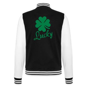 Shamrock Kleeblatt - College-Sweatjacke - Schwarz/Weiß - Hinten - Marisol (170cm)