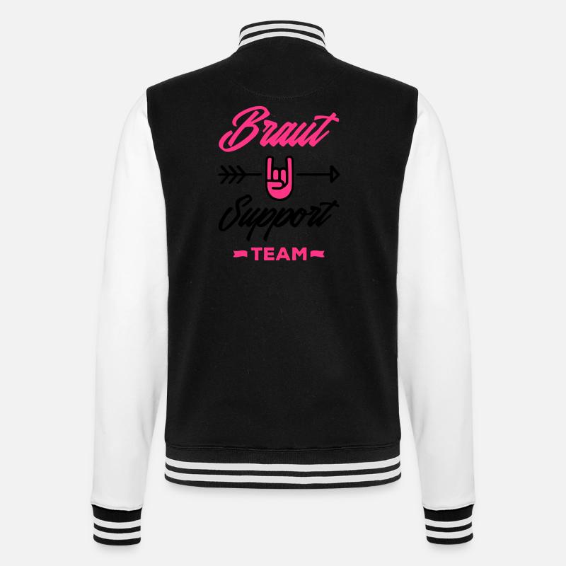 braut support team - College-Sweatjacke - Schwarz/Weiß
