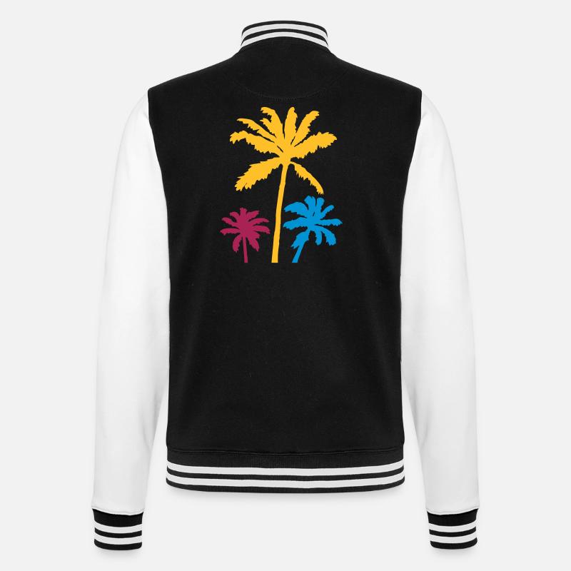 Silhouette Palm Trees Sunset - College Sweat Jacket - black/white