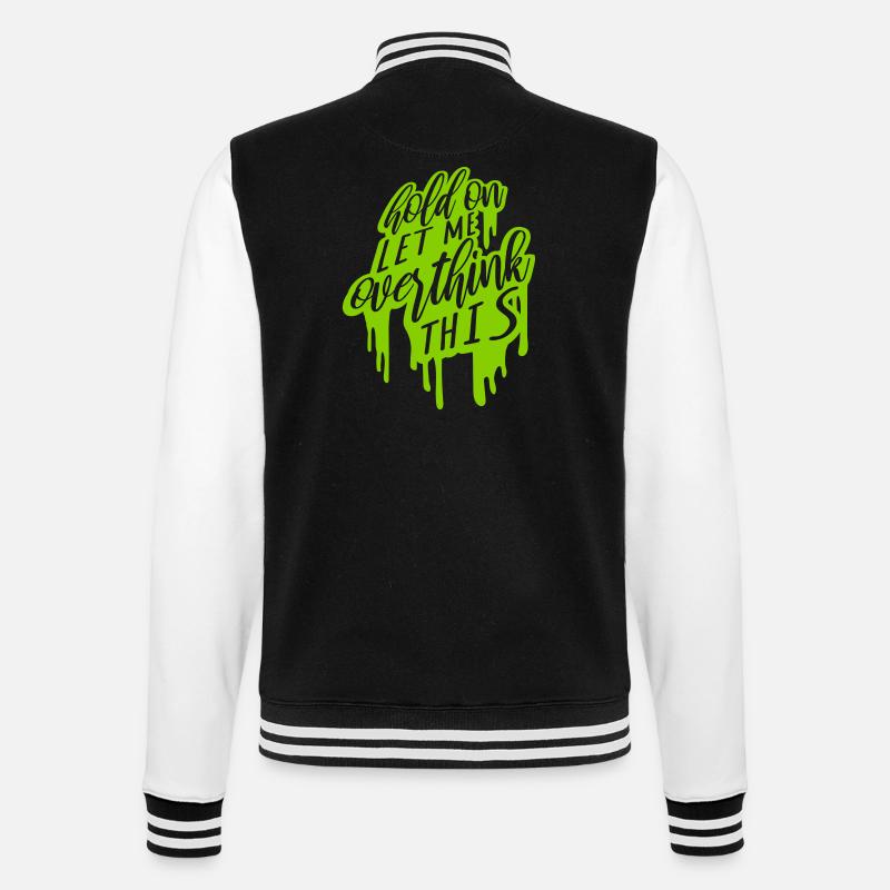 Let me overthink this - College-Sweatjacke - Schwarz/Weiß