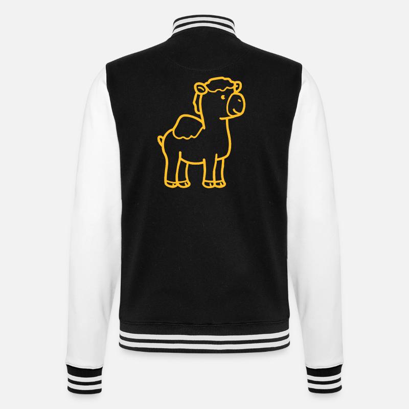 Kamel Comic - College-Sweatjacke - Schwarz/Weiß