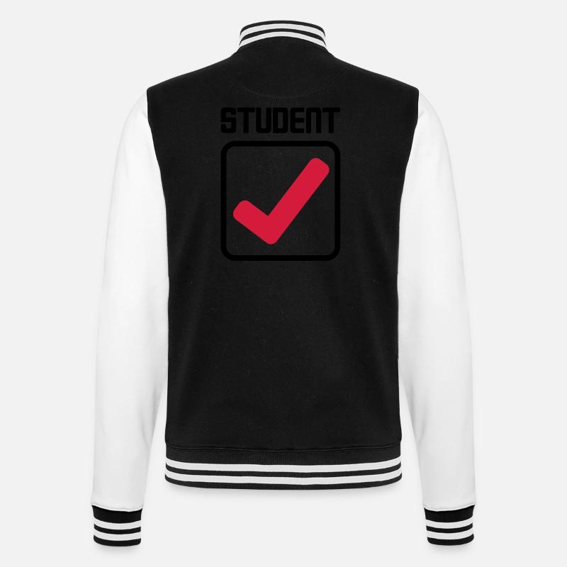 student - College-Sweatjacke - Schwarz/Weiß