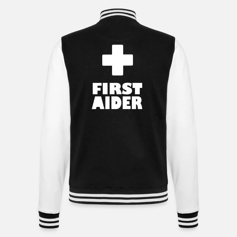 first aider - College Sweat Jacket - black/white