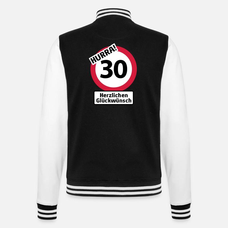 Hurrah 30 Birthday - Congratulations | - College Sweat Jacket - black/white