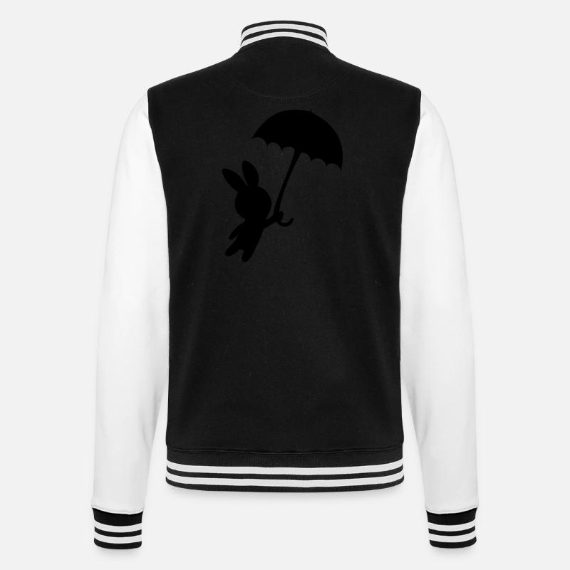 Lapin parapluie automne tempête mouche - Veste Teddy - noir/blanc