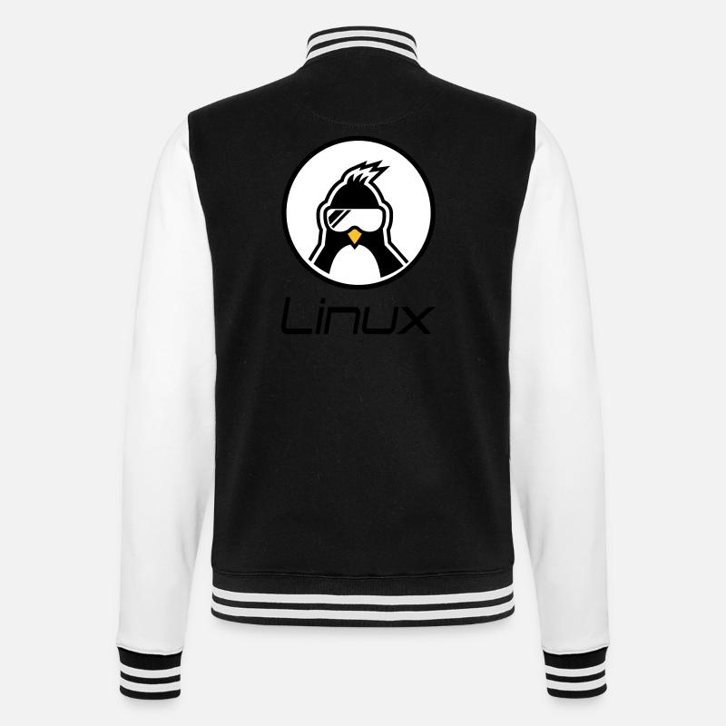 linux - College-Sweatjacke - Schwarz/Weiß