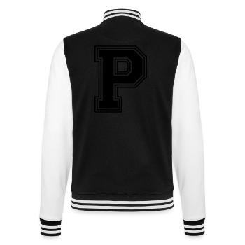 P_letter_P_(w31) - College Sweat Jacket - black/white - Back - Marisol (170cm)