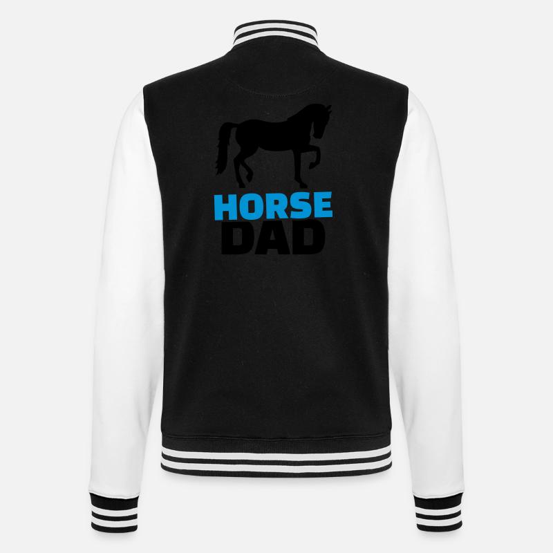 Pferd - College-Sweatjacke - Schwarz/Weiß