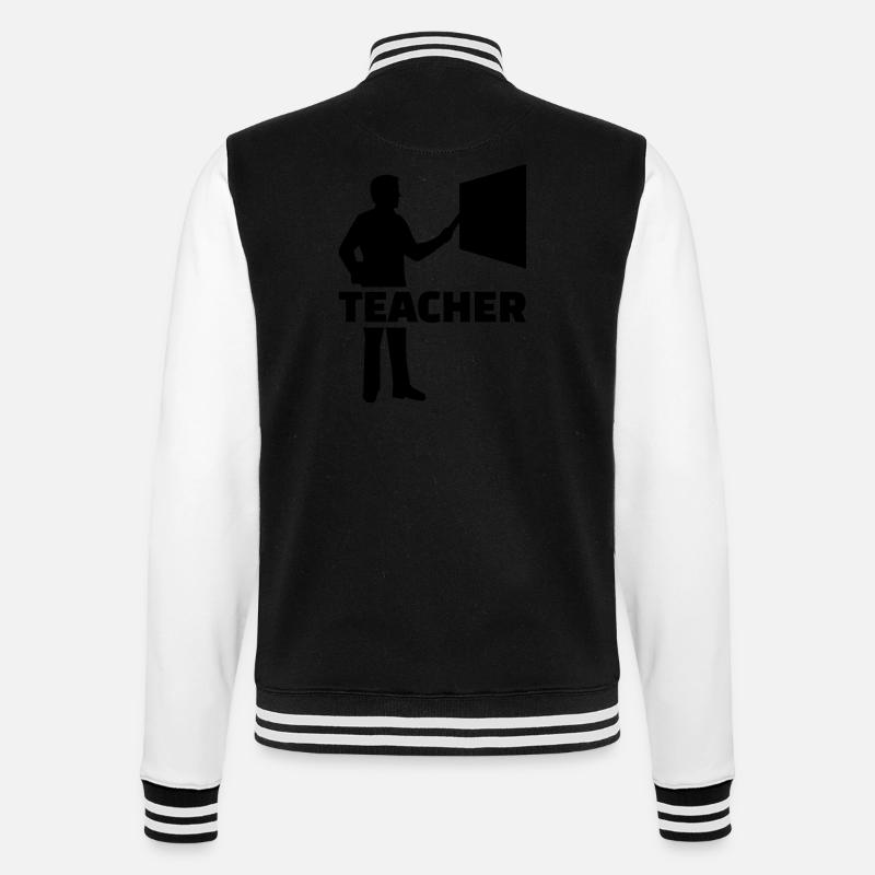 Lehrer - College-Sweatjacke - Schwarz/Weiß