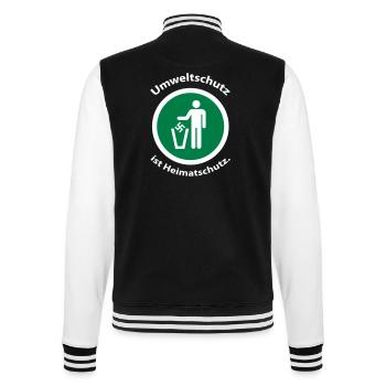 Umweltschutz ist Heimatschutz - College-Sweatjacke - Schwarz/Weiß - Hinten - Marisol (170cm)